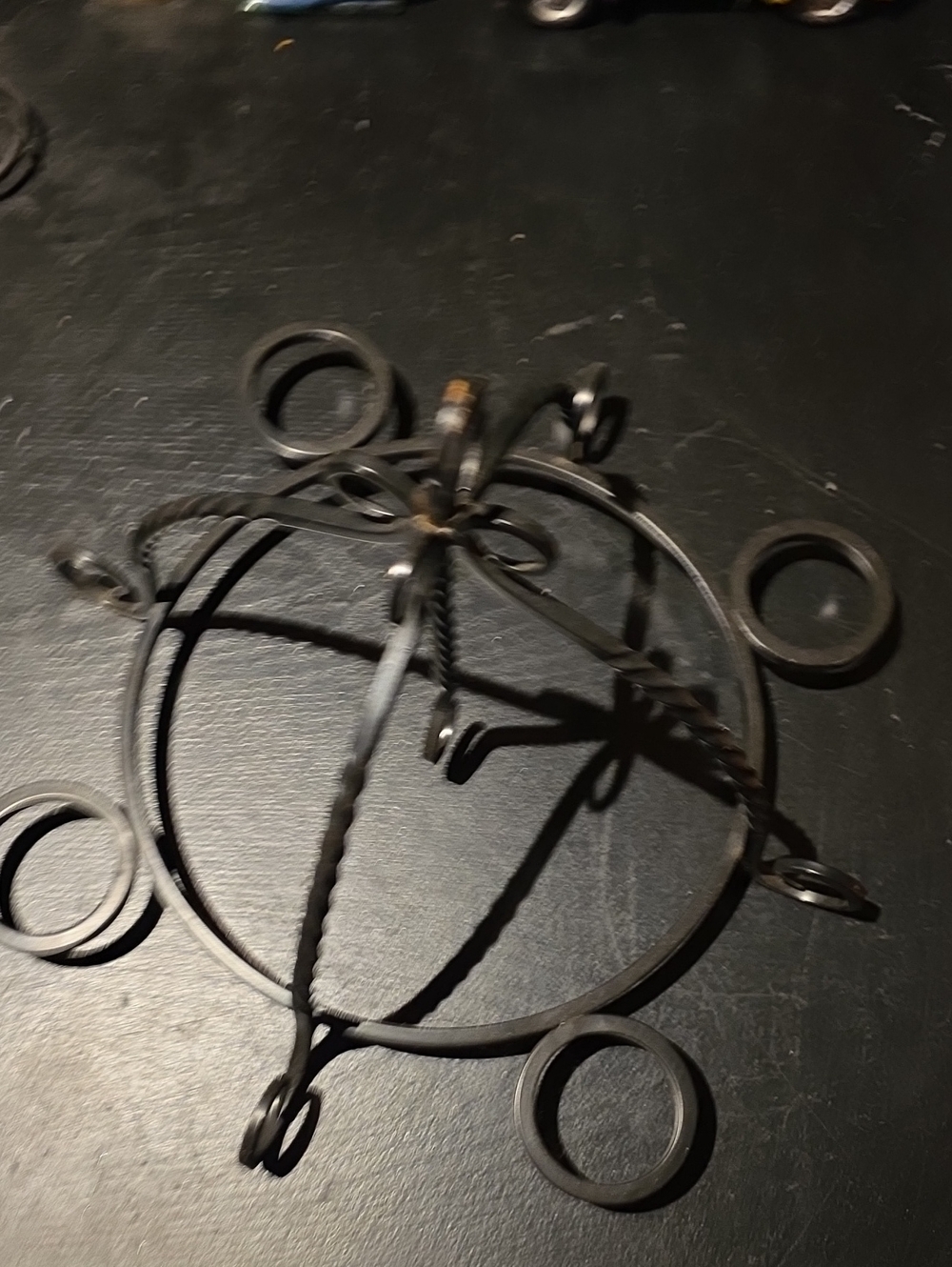 Black Metal Wreath Hanger - Decorative Wall Accent